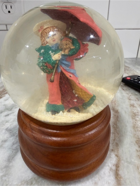 Maud Humphrey Bogart Other - Vintage-Maud Humphrey - Snow Globe Girl with Red Umbrella. Plays White Christmas